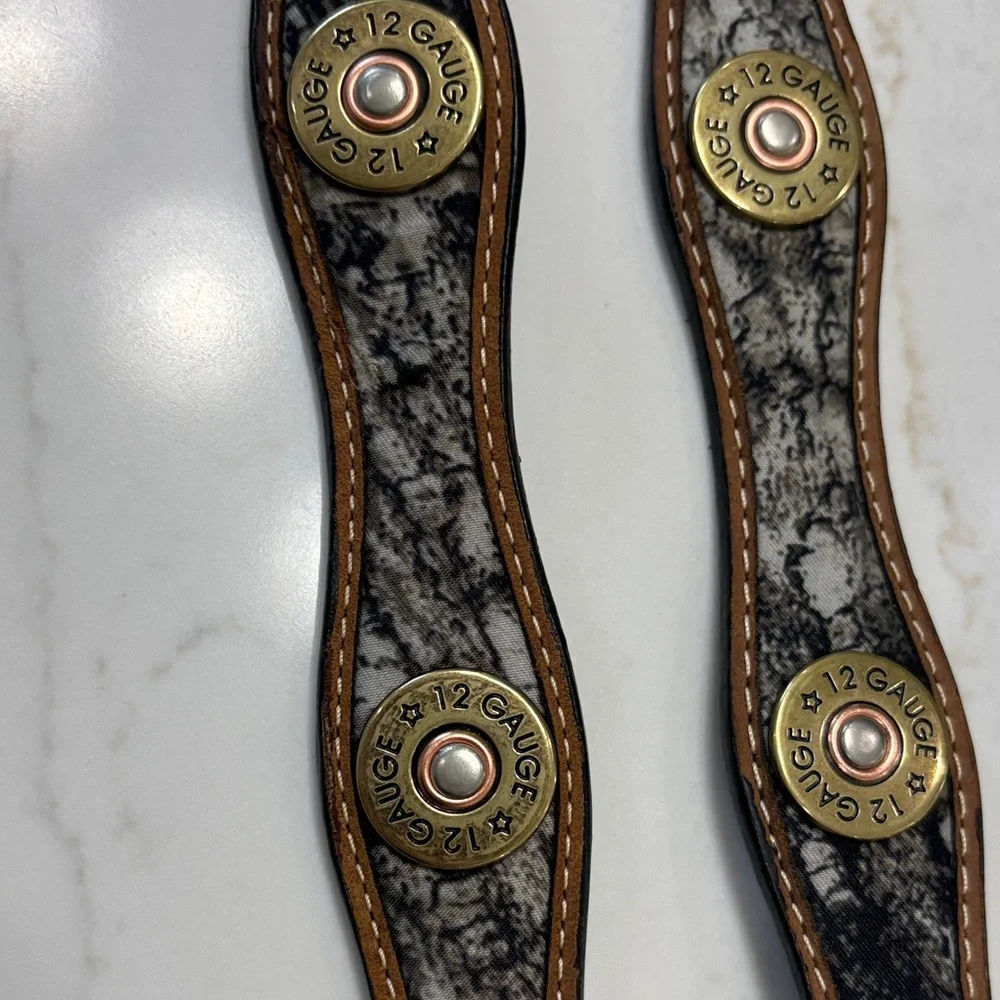 Nocona Brown Leather Kids Belt Pair with Brass Buckles